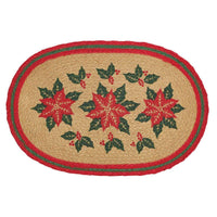 Thumbnail for Poinsettia Jute Braided Placemat Set of 6 VHC Brands - The Fox Decor