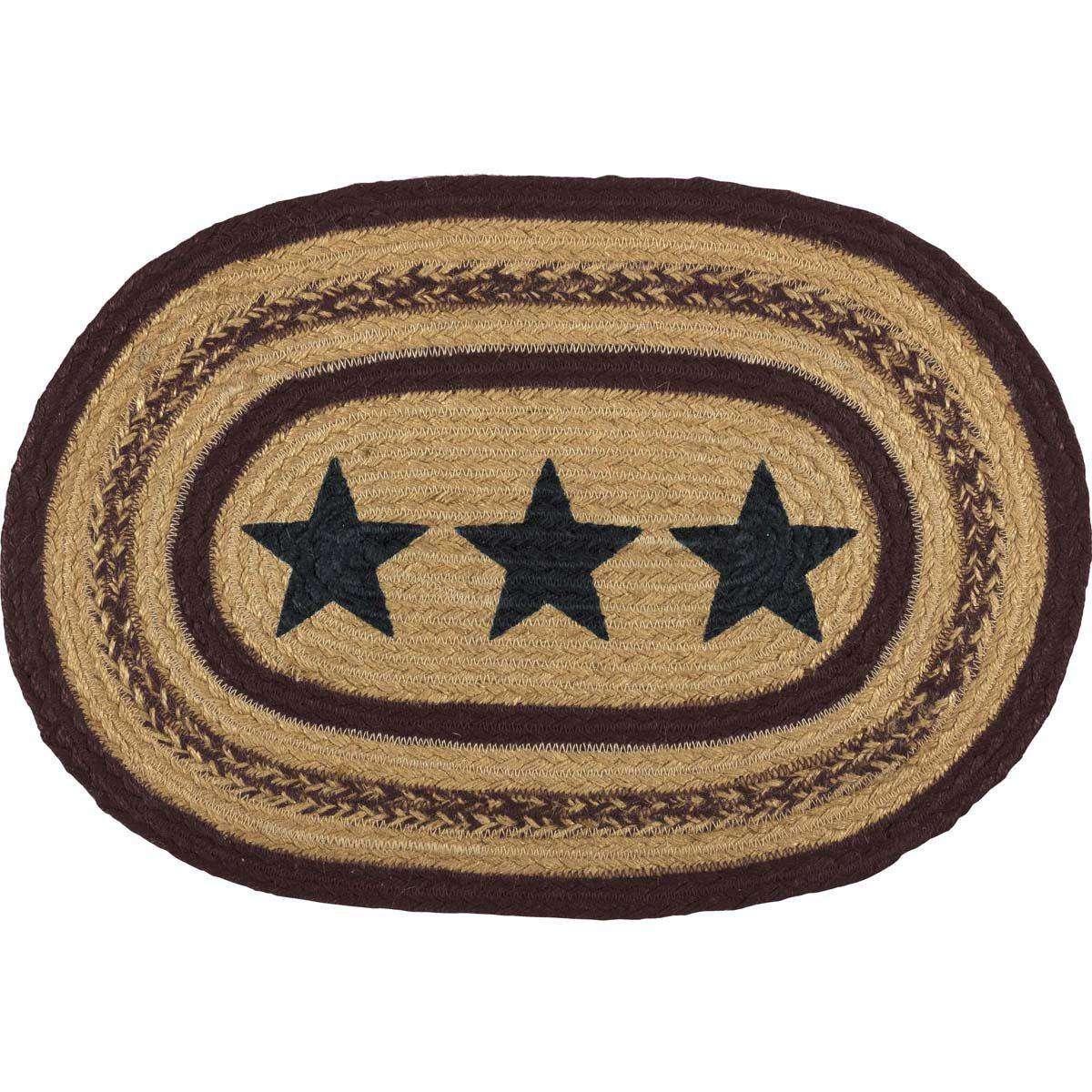 Potomac Stencil Stars Jute Braided Placemat Set of 6 VHC Brands - The Fox Decor