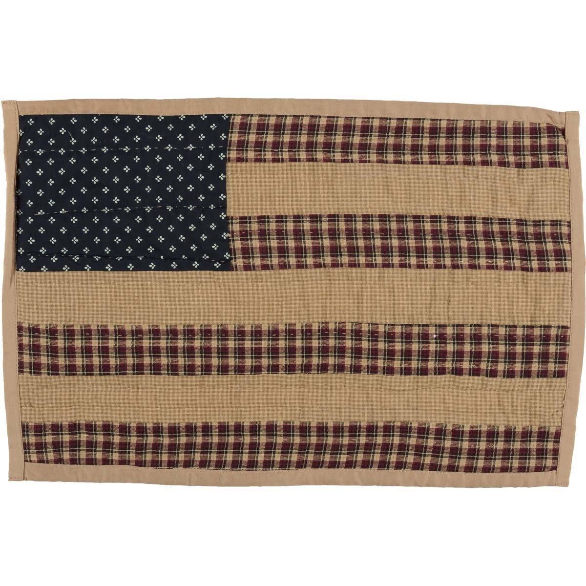 Patriotic Patch Placemat Quilted Set of 6 VHC Brands - The Fox Decor