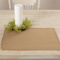 Thumbnail for Burlap Natural/Vintage White Placemats Set of 6 Fringed - The Fox Decor