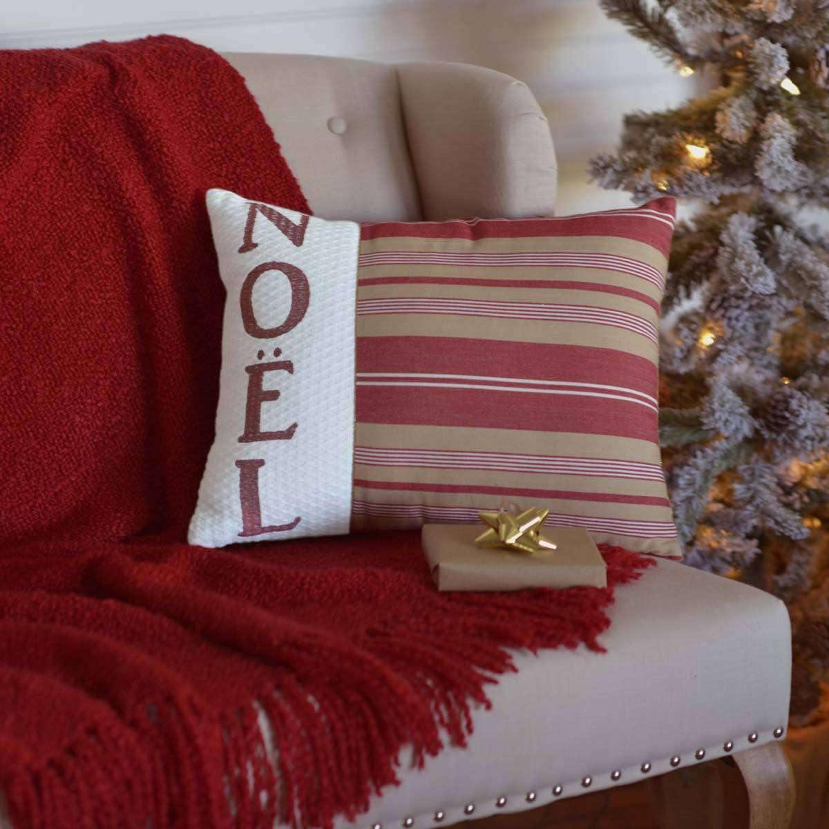 Vintage Stripe Noel Pillow 14x18 - The Fox Decor