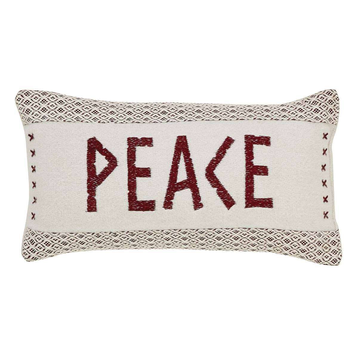 Liv Pillow Set of 2 (Peace & Hope) 7"x13" Country Creme, Crimson VHC Brands - The Fox Decor