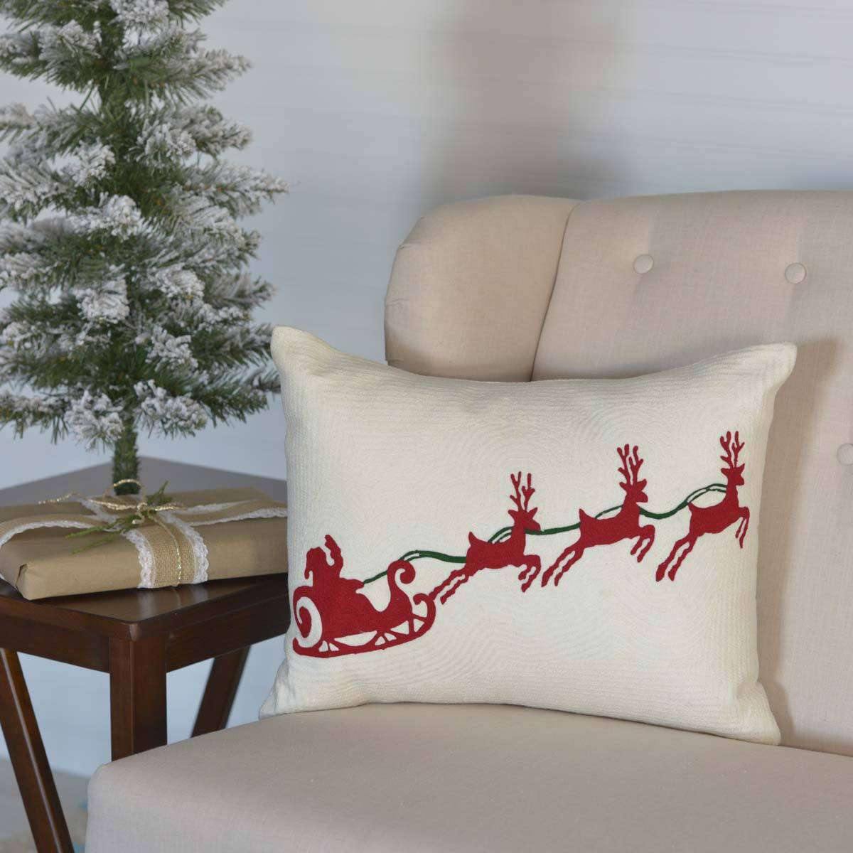 Santa Sleigh Pillow 14x18