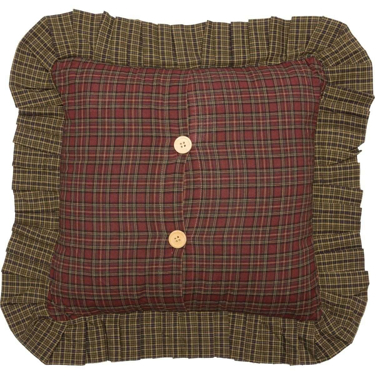 Tea Cabin Fabric Ruffled Pillow 16x16 VHC Brands back