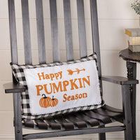 Thumbnail for Annie Buffalo Black Check Happy Pumpkin Season Pillow 14x22 VHC Brands - The Fox Decor