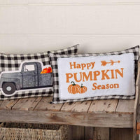 Thumbnail for Annie Buffalo Black Check Happy Pumpkin Season Pillow 14x22 VHC Brands - The Fox Decor