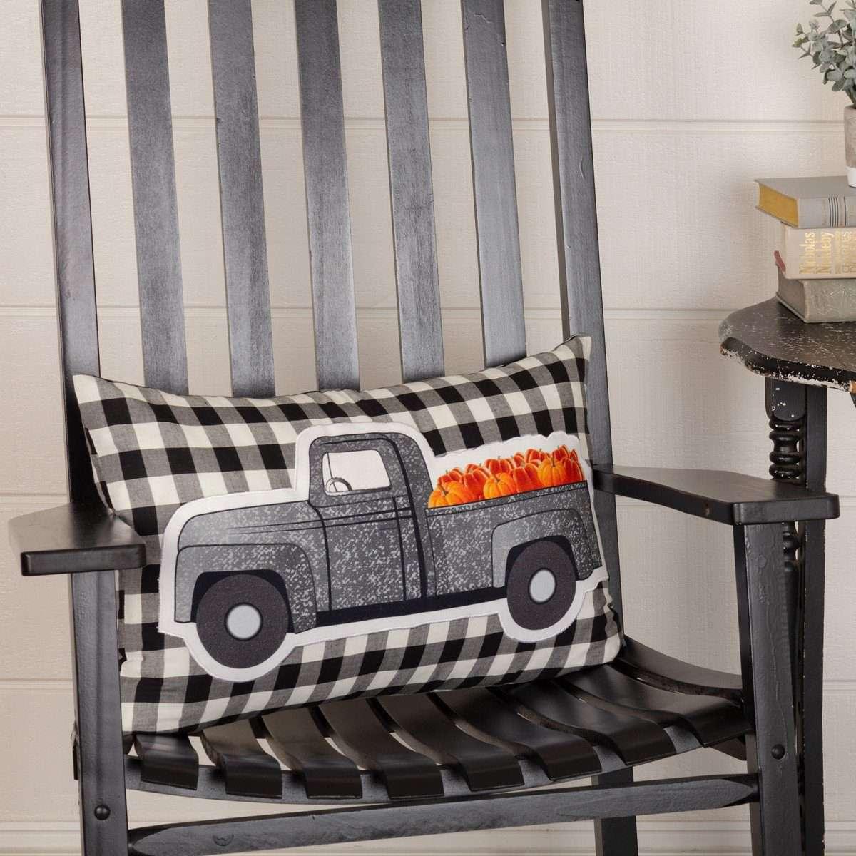 Annie Buffalo Black Check Pumpkin Truck Pillow - The Fox Decor