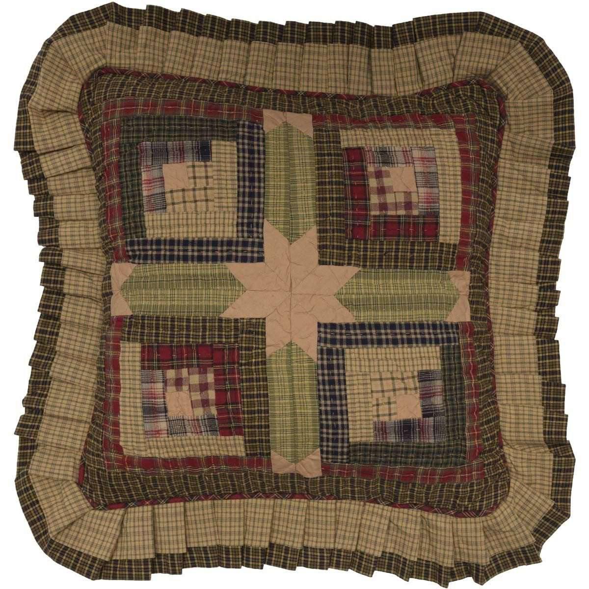 Tea Cabin Pillow Quilted 16x16 front