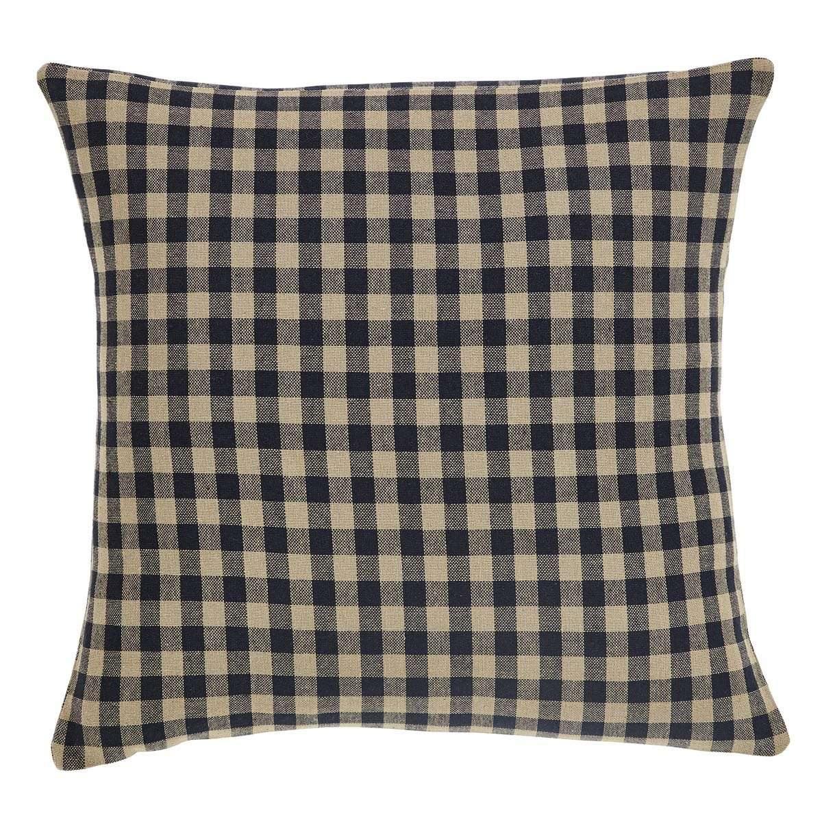 Black Check Pillow Fabric 16x16 - The Fox Decor