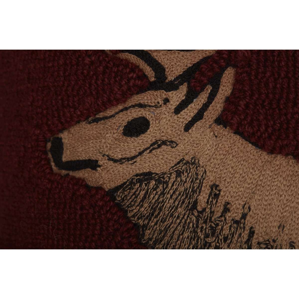 Beckham Elk Hooked Pillow 18"x18" - The Fox Decor