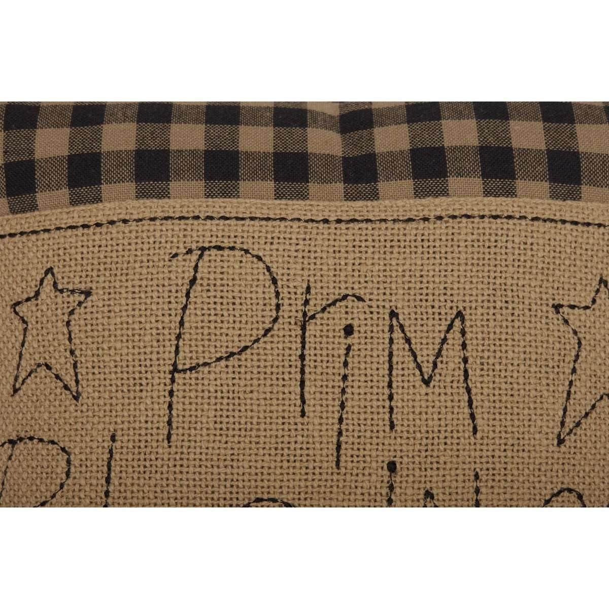 Black Check Prim Blessings Pillow 12x12 VHC Brands zoom