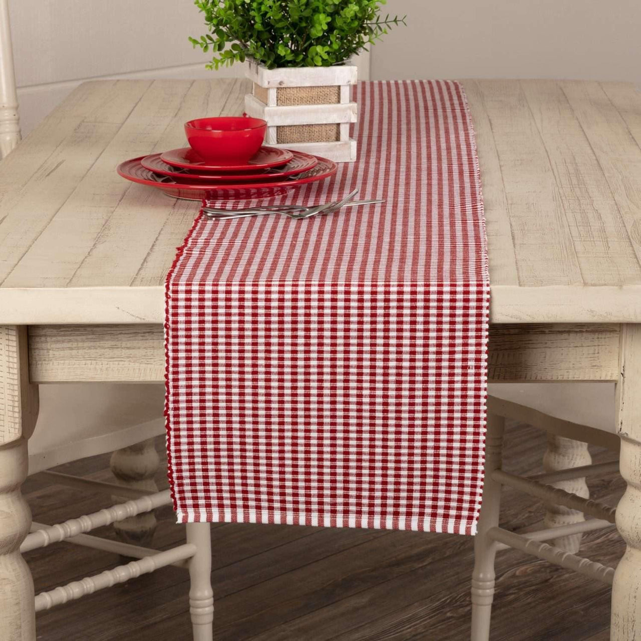 Tara Red Ribbed Runner 13x72 VHC Brands - The Fox Decor