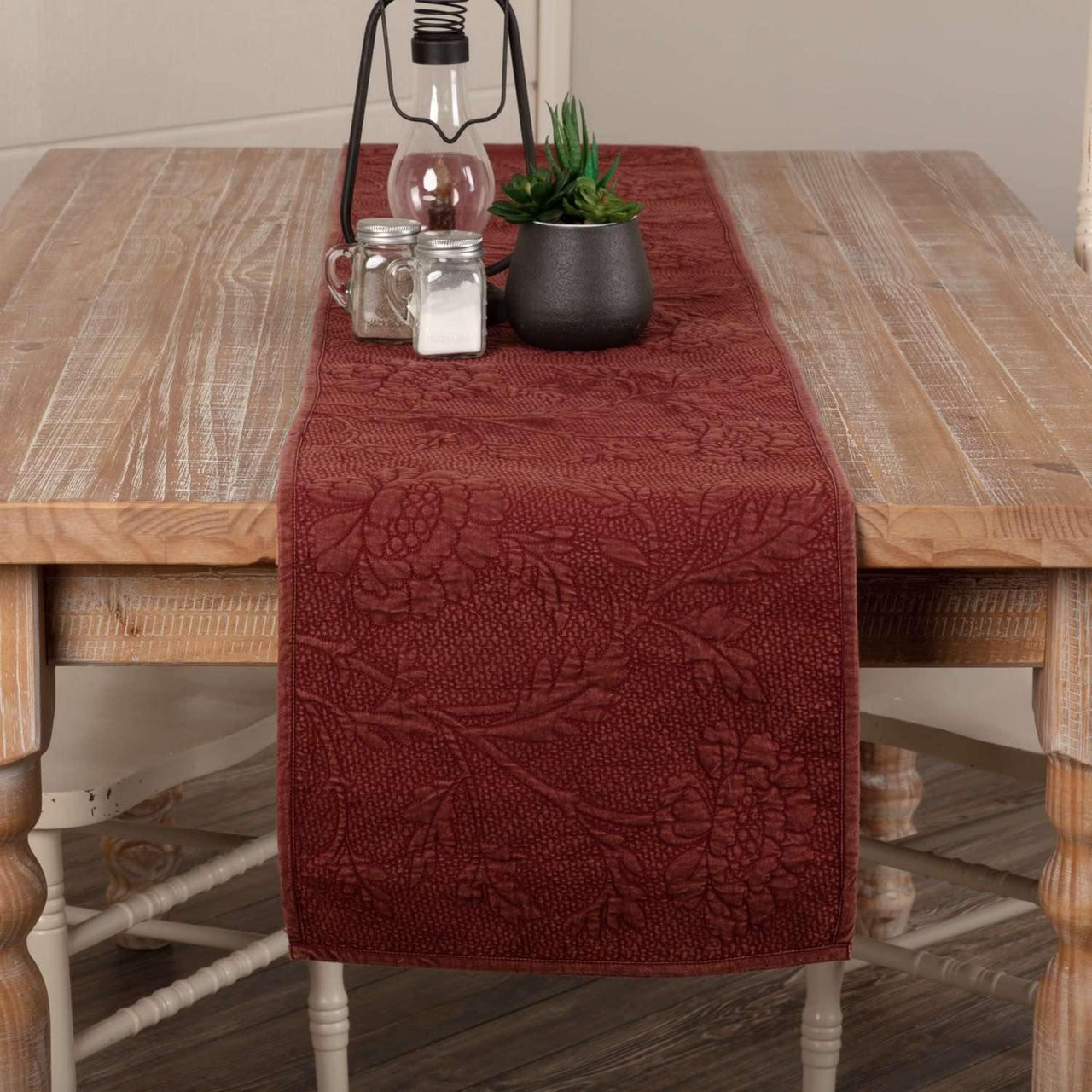 Carly Red Quilted Runner 13x90 VHC Brands - The Fox Decor