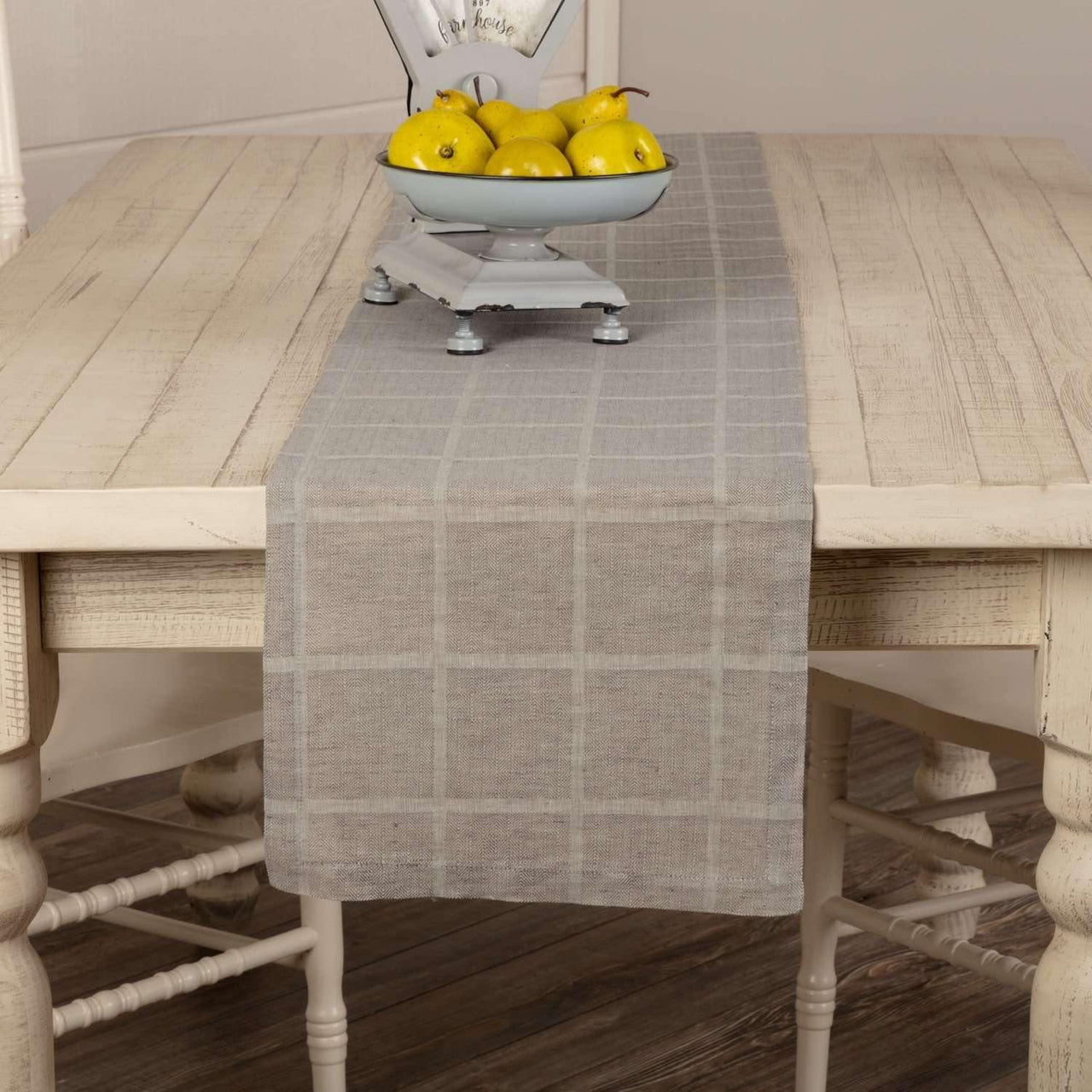 Julie Grey Plaid Runner 13x90 VHC Brands - The Fox Decor