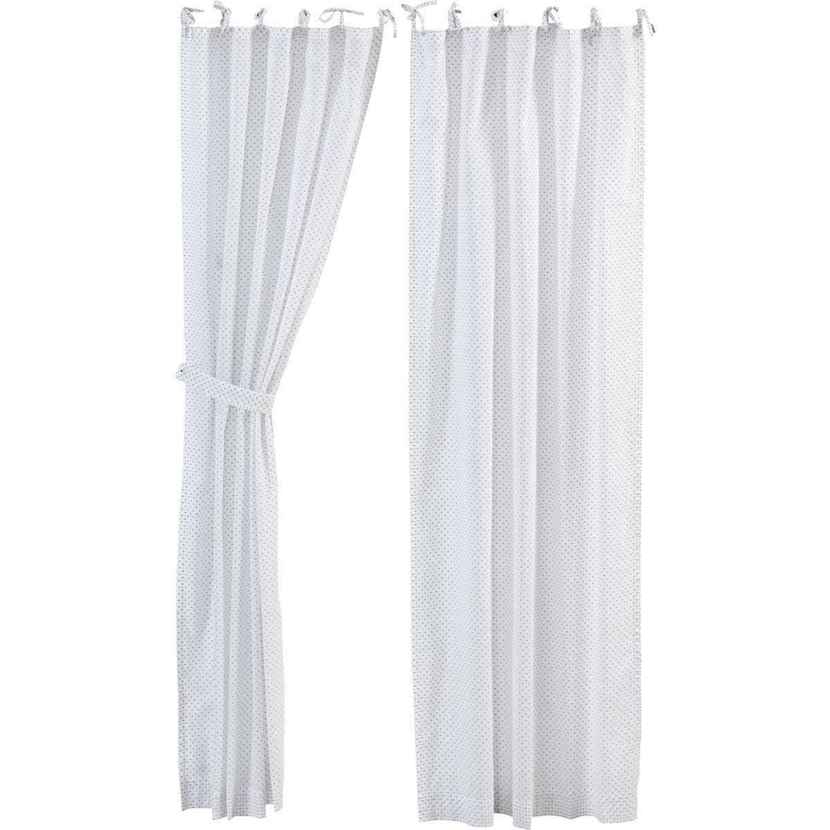 Nora Tie Top Panel Curtain Set of 2 84x40 - The Fox Decor