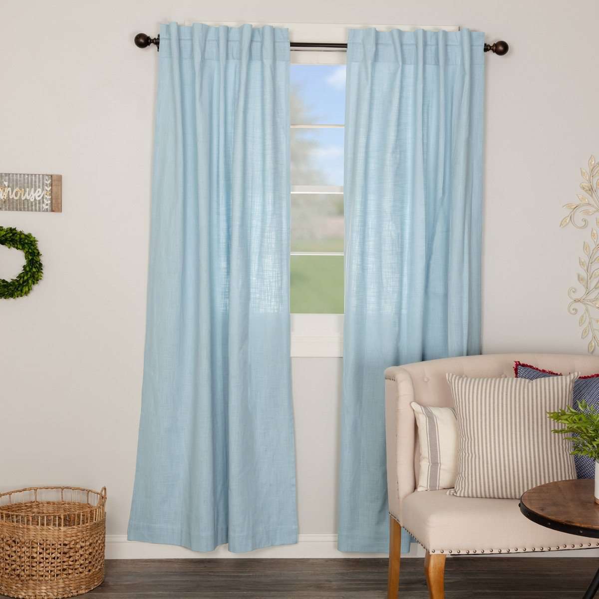 Regina Light Blue Panel Curtain Set of 2 84
