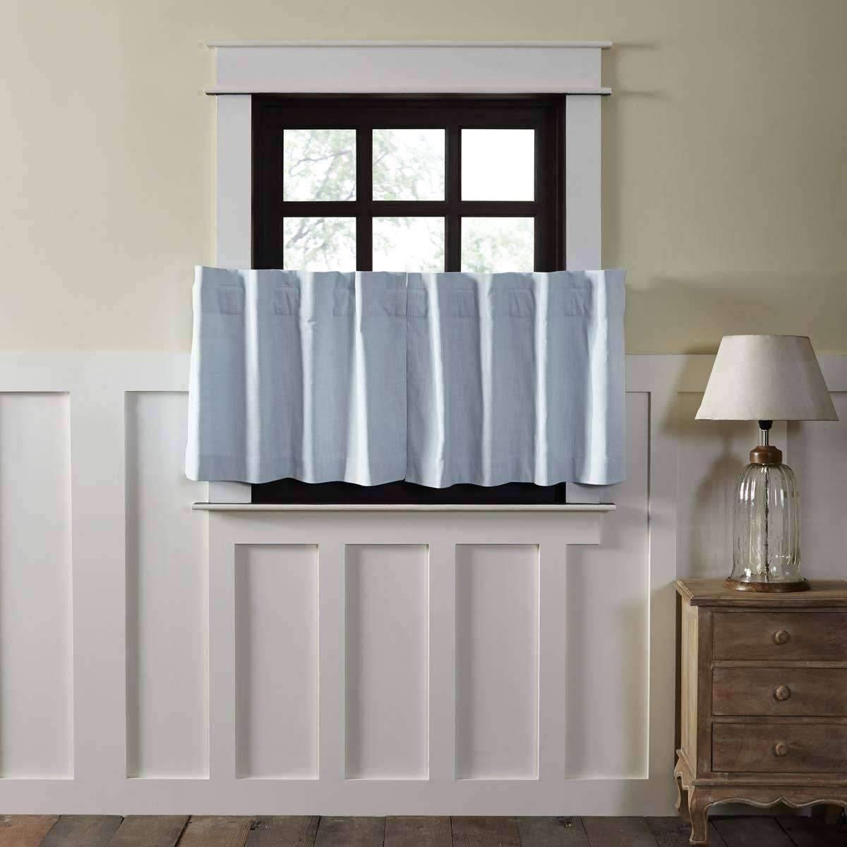 Regina Light Blue Tier Curtain Set of 2 L24xW36 - The Fox Decor