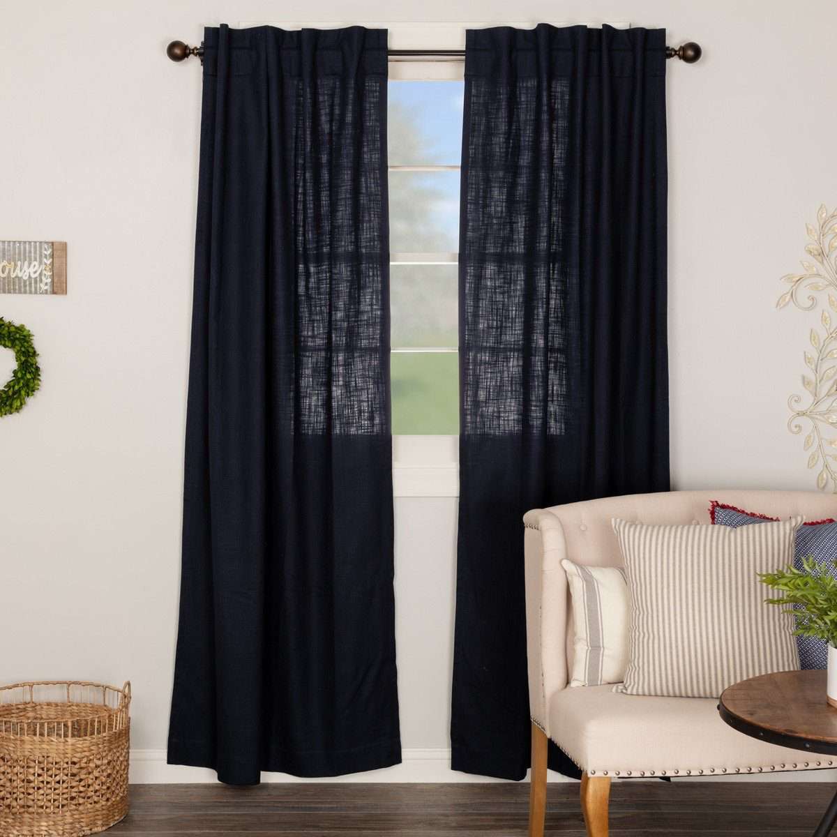 Regina Navy Panel Curtain Set of 2 84