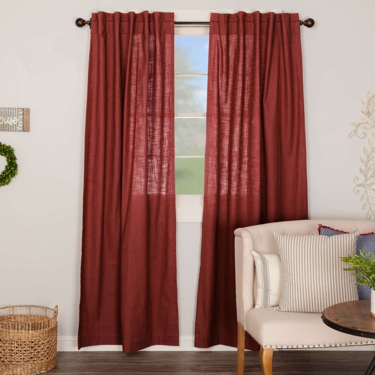Regina Red Panel Curtain Set of 2 84