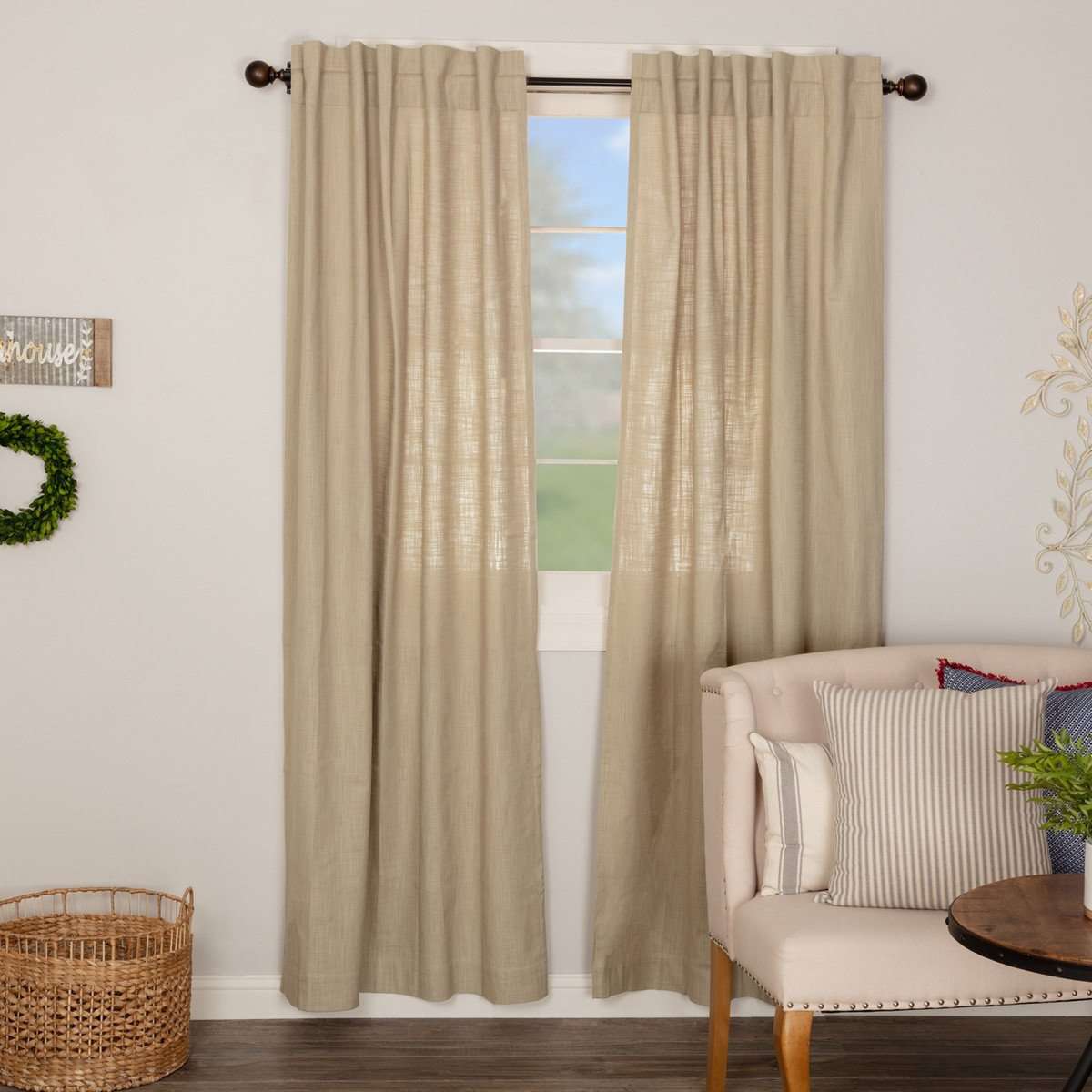 Regina Khaki Panel Curtain Set of 2 84