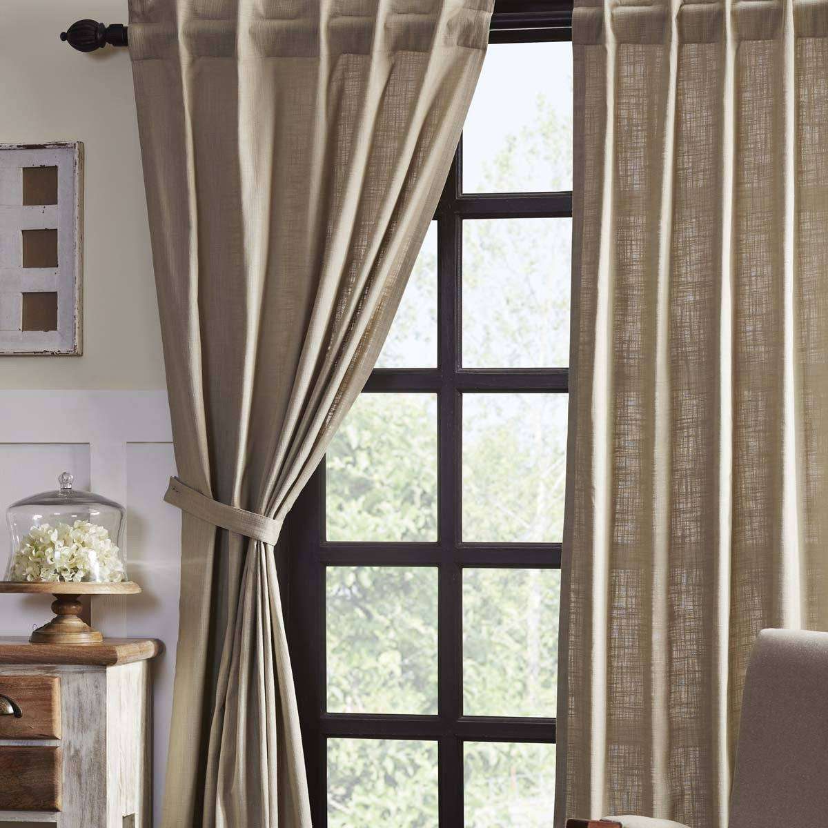 Regina Khaki Panel Curtain Set of 2 84"x40" VHC Brands - The Fox Decor