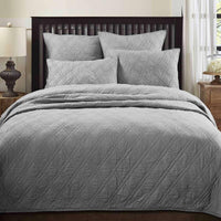 Casey Smoke Queen Quilt 92Wx92L VHC Brands - The Fox Decor