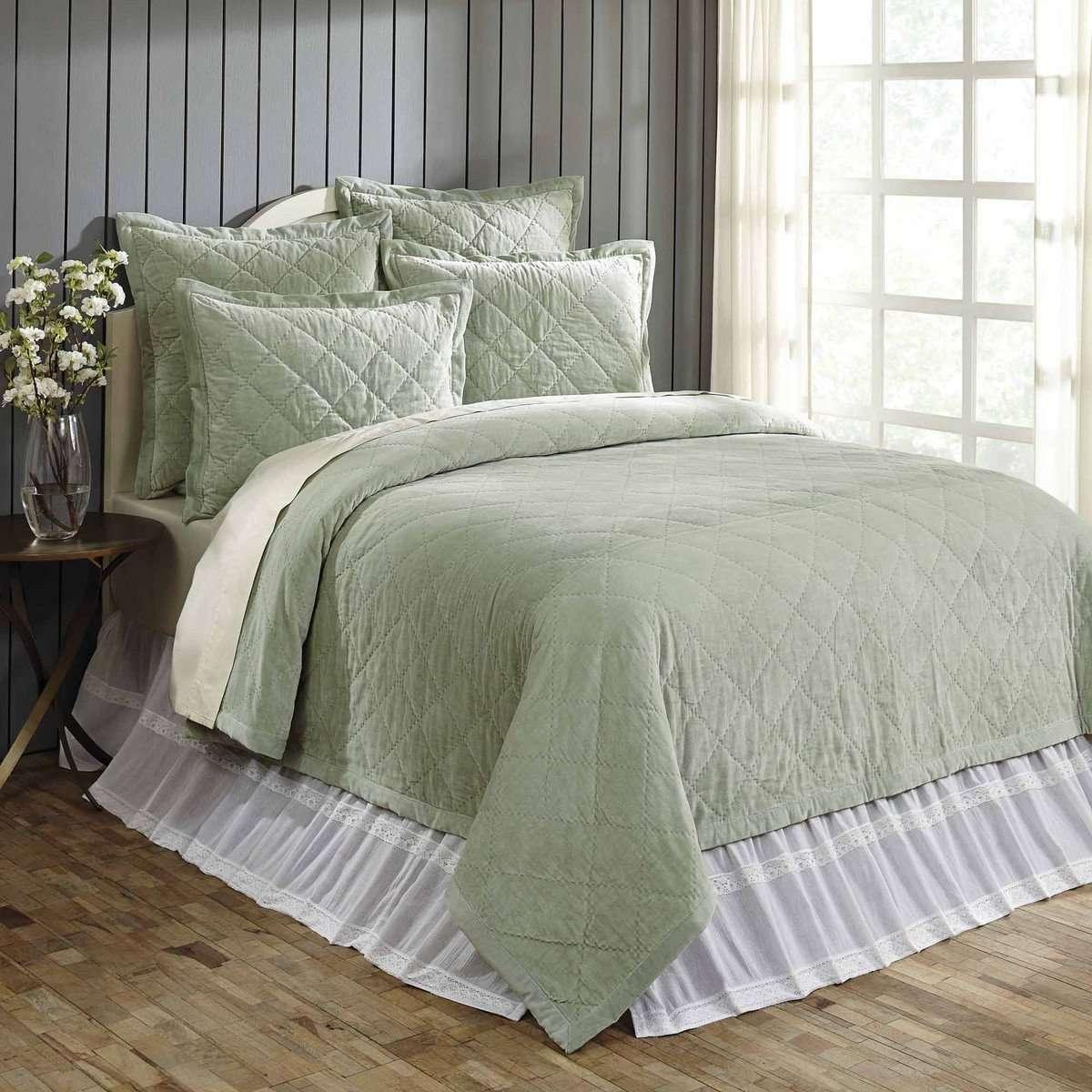 Lydia Sea Glass King Quilt 108Wx92L VHC Brands - The Fox Decor