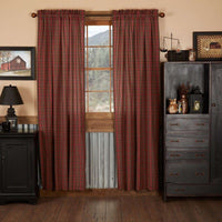 Thumbnail for Tartan Red Plaid Panel Country Curtain Set of 2 84