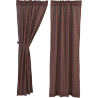 Thumbnail for Tartan Red Plaid Panel Country Curtain Set of 2 84