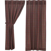 Thumbnail for Tartan Red Plaid Short Panel Curtain Set of 2 63