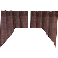Thumbnail for Tartan Red Plaid Swag Curtain Set of 2 36x36x16 - The Fox Decor