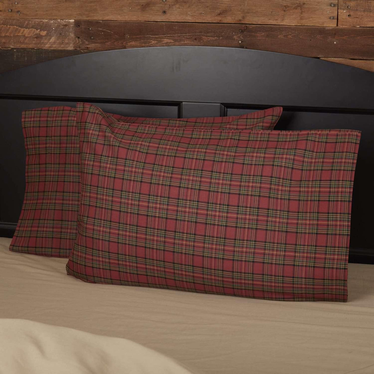 Tartan Red Plaid Standard Pillow Case Set of 2 21x30
