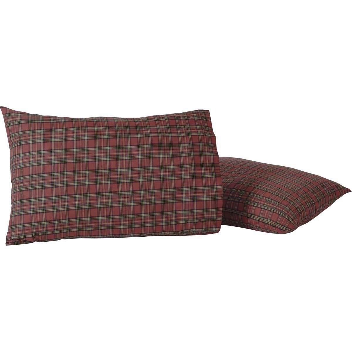 Tartan Red Plaid Standard Pillow Case Set of 2 21x30 VHC Brands - The Fox Decor