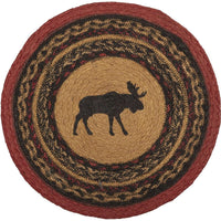 Thumbnail for Cumberland Stenciled Moose Jute Braided Placemat Round Set of 6 VHC Brands - The Fox Decor