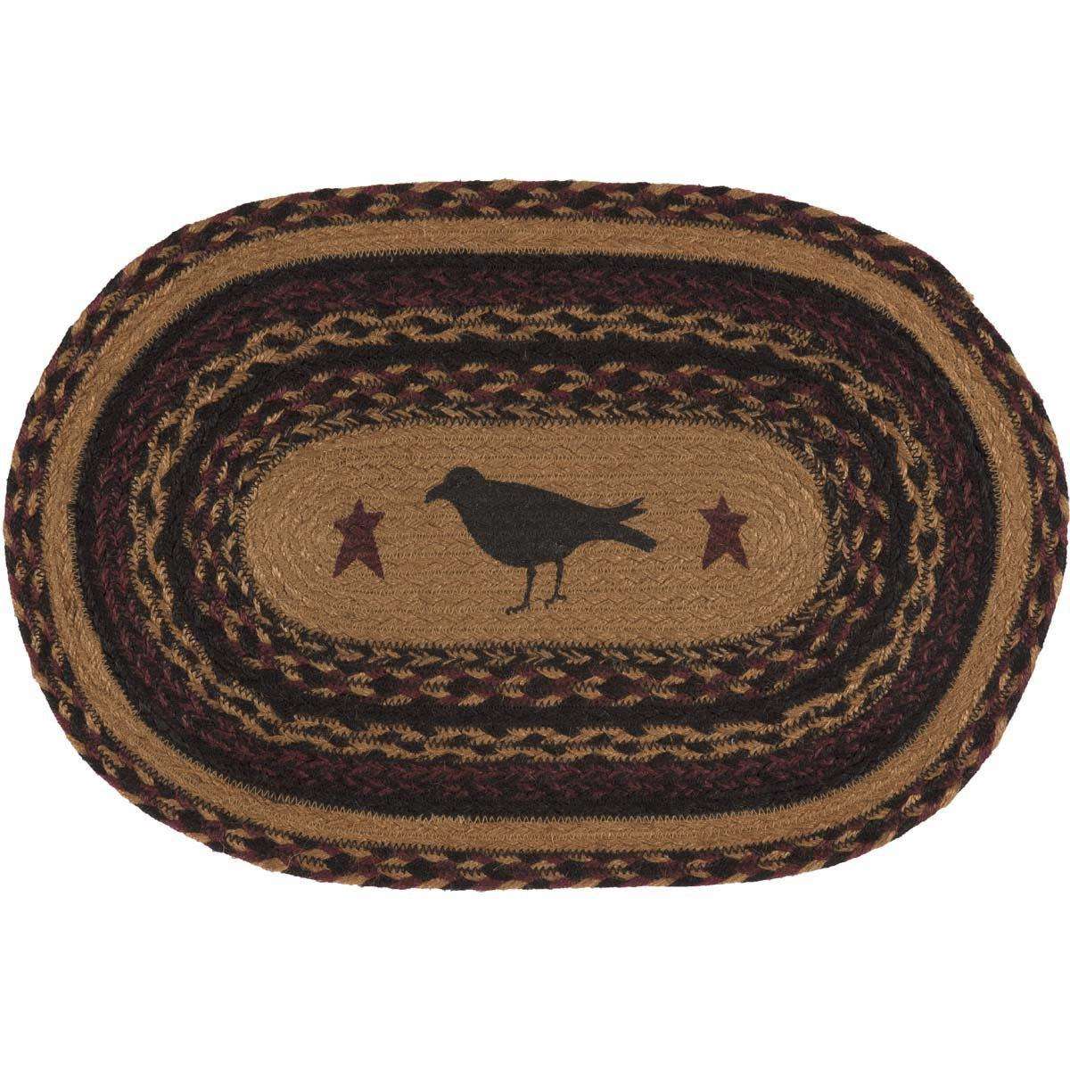 Heritage Farms Crow Jute Braided Placemat Set of 6 VHC Brands - The Fox Decor