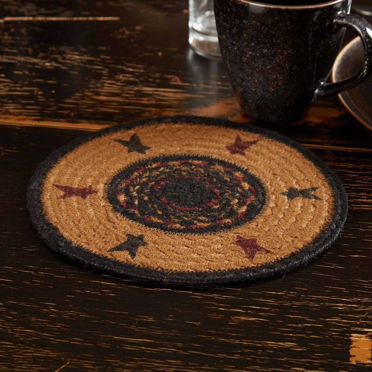Heritage Farms Star Braided Jute Trivet 8" VHC Brands - The Fox Decor