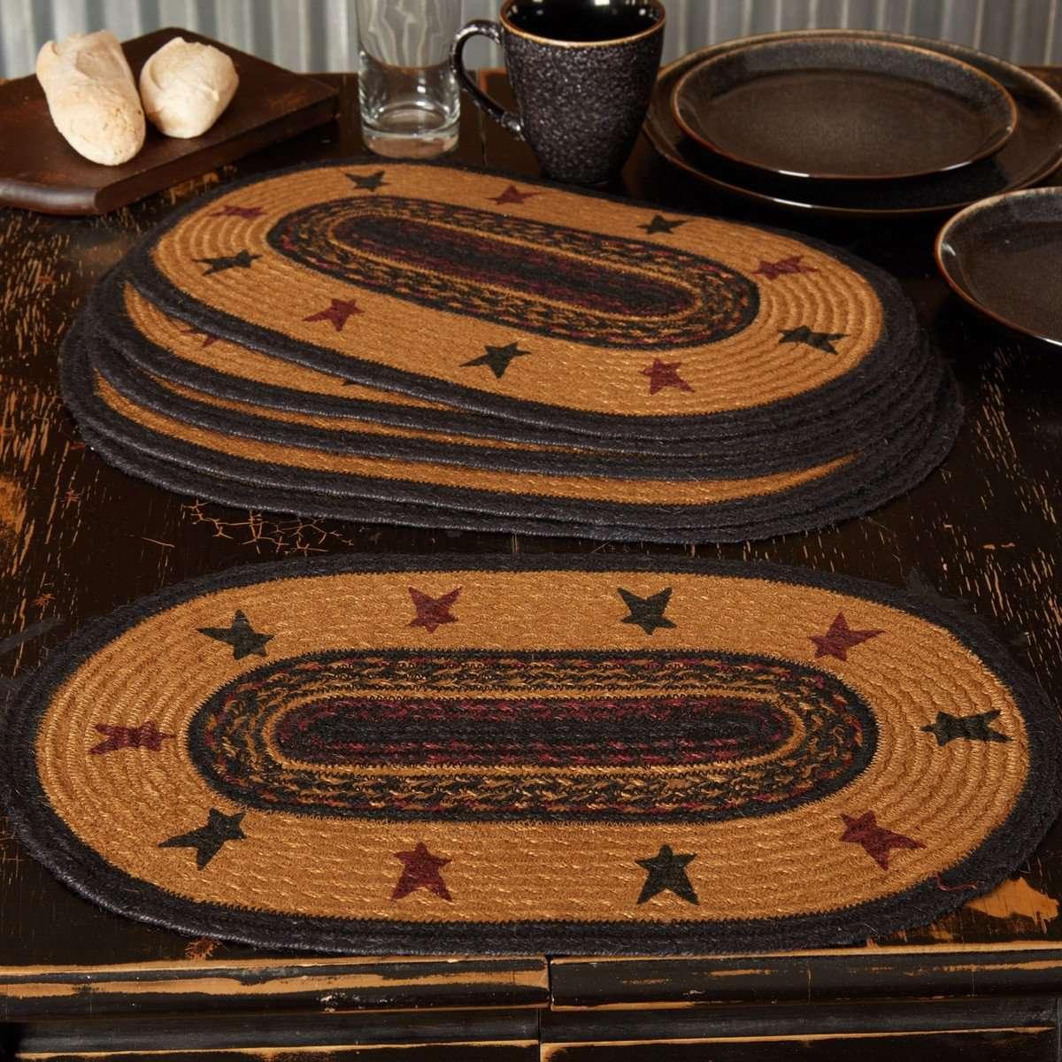 Heritage Farms Star Jute Braided Placemat Set of 6 VHC Brands - The Fox Decor