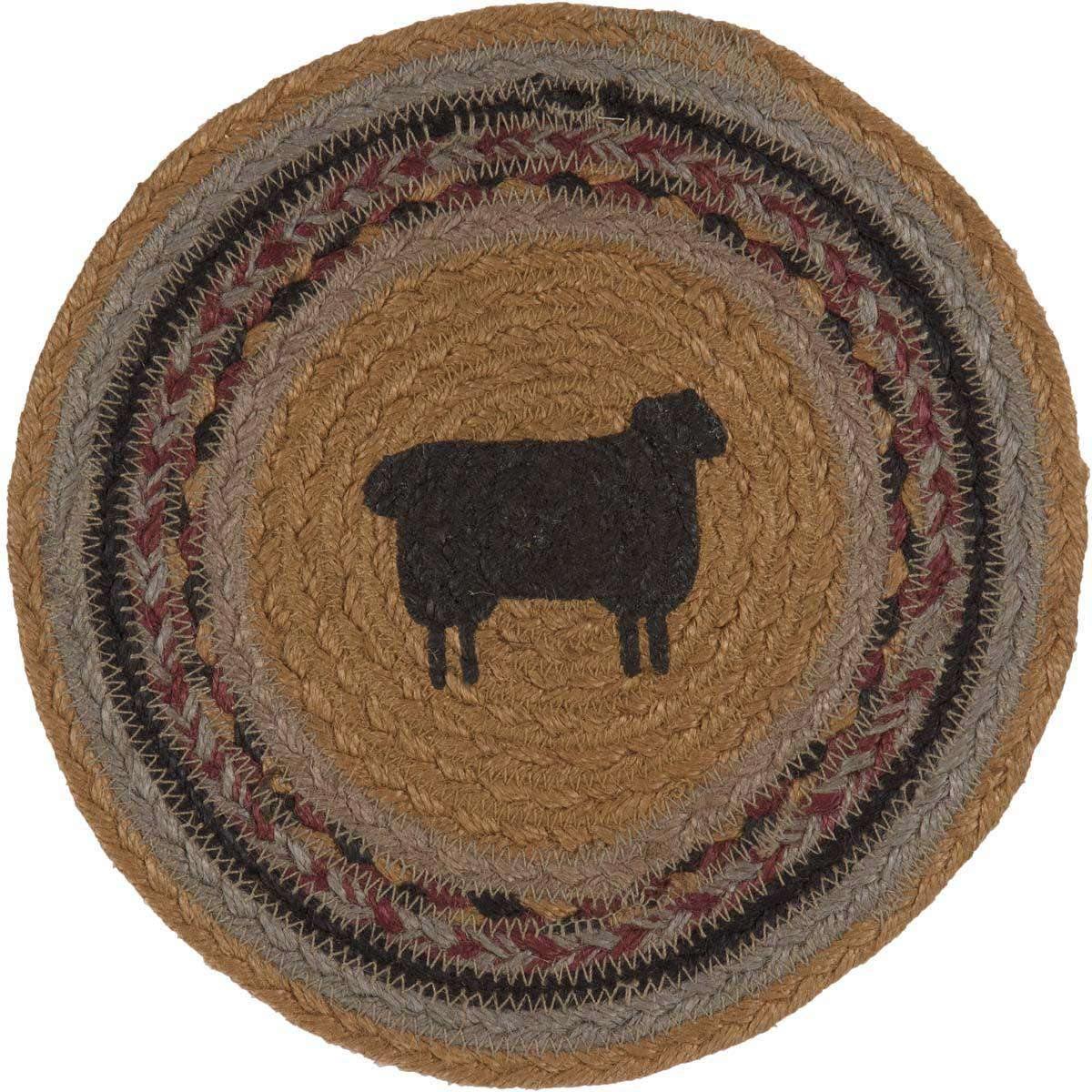 Heritage Farms Sheep Braided Jute Trivet 8" VHC Brands - The Fox Decor