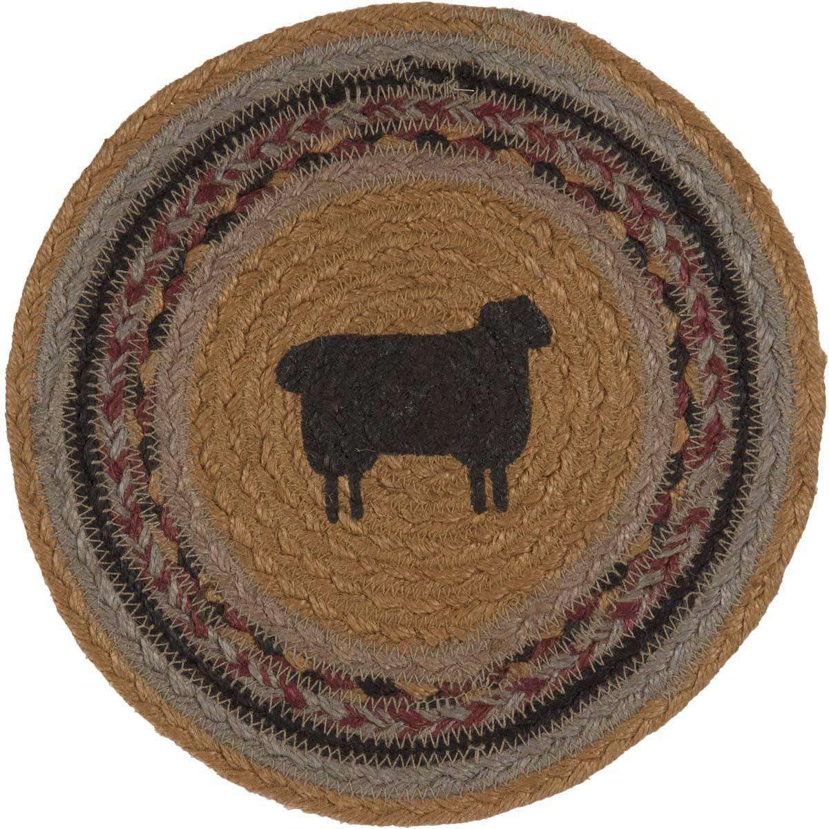 Heritage Farms Sheep Braided Jute Trivet 8" VHC Brands