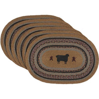 Thumbnail for Heritage Farms Sheep Jute Braided Placemat Set of 6 VHC Brands - The Fox Decor
