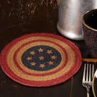Liberty Stars Flag Jute Braided Trivet 8