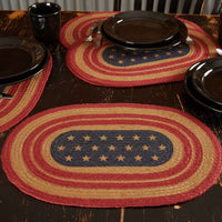 Thumbnail for Liberty Stars Flag Jute Braided Placemat Set of 6 VHC Brands - The Fox Decor