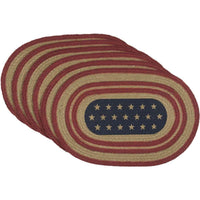 Thumbnail for Liberty Stars Flag Jute Braided Placemat Set of 6 VHC Brands - The Fox Decor