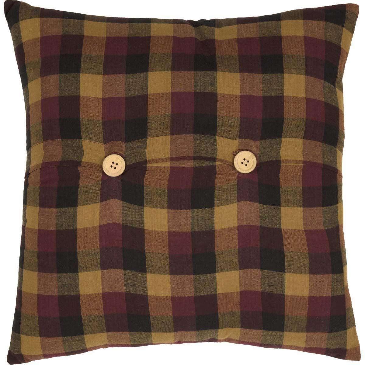 Heritage Farms Primitive Check Fabric Pillow 16x16 - The Fox Decor