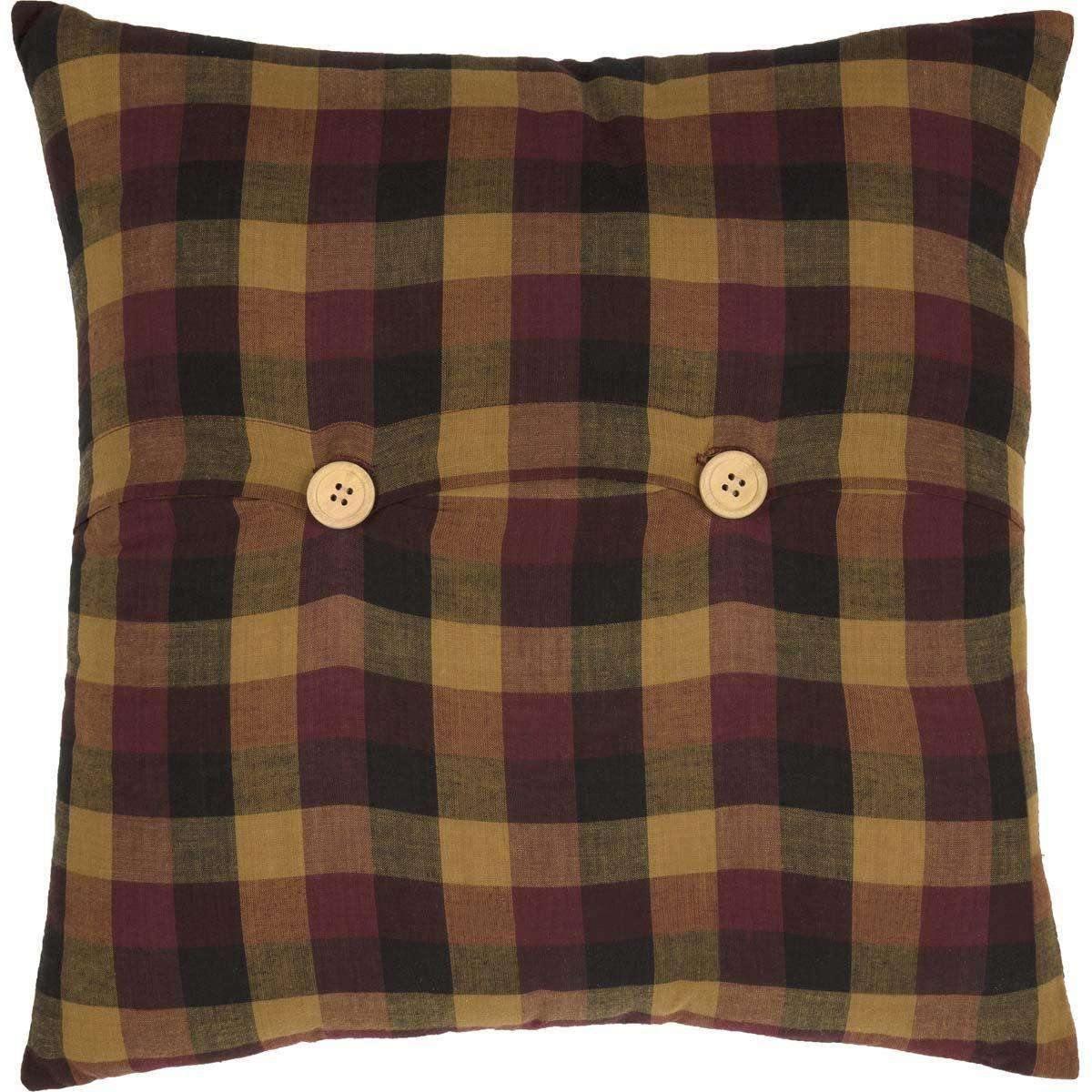 Heritage Farms Primitive Check Fabric Pillow 16x16 back