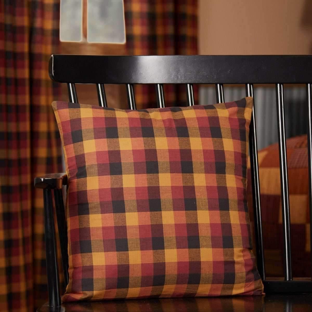Heritage Farms Primitive Check Fabric Pillow 16x16 - The Fox Decor