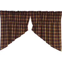 Thumbnail for Heritage Farms Primitive Check Prairie Swag Curtain Set of 2 36x36x18 VHC Brands online