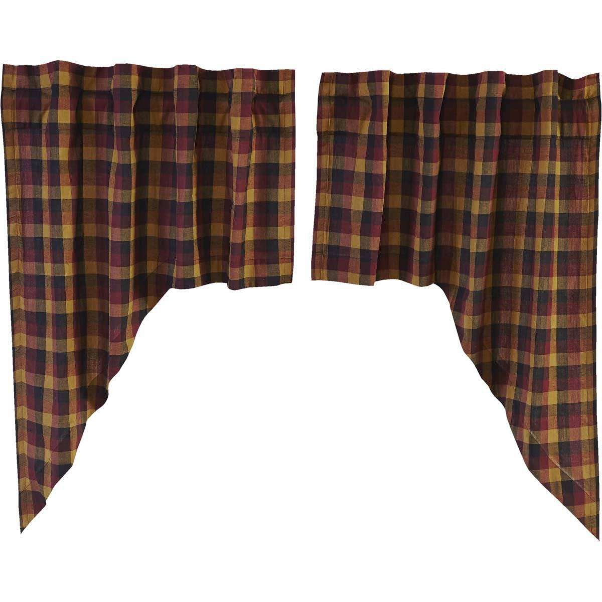 Heritage Farms Primitive Check Swag Curtain Set 36