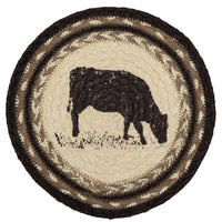 Thumbnail for Sawyer Mill Charcoal Cow Jute Trivet 8