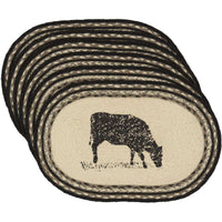 Thumbnail for Sawyer Mill Cow Jute Braided Placemat Set of 6 - The Fox Decor